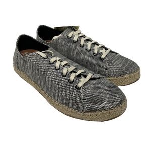 Toms Lena Black & White Woven Soles Lace-up Sneaker Shoes